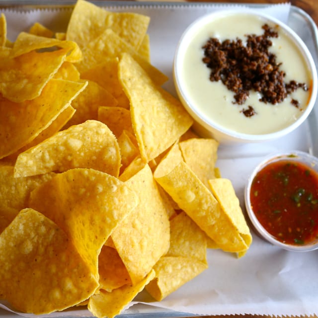 Queso Dip and Chorizo.