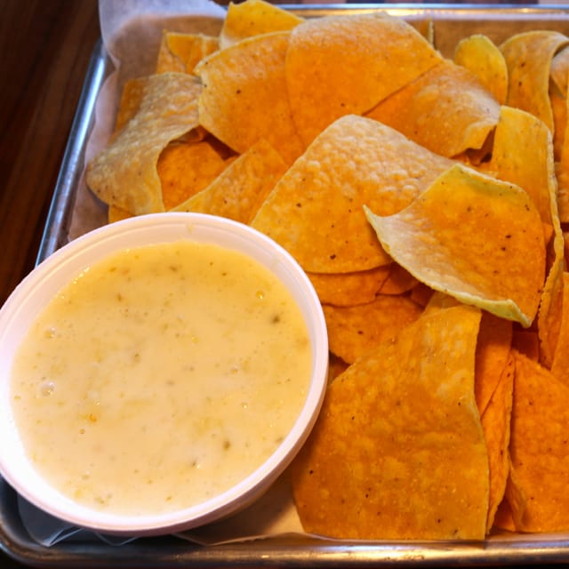 Large Queso and Chips.