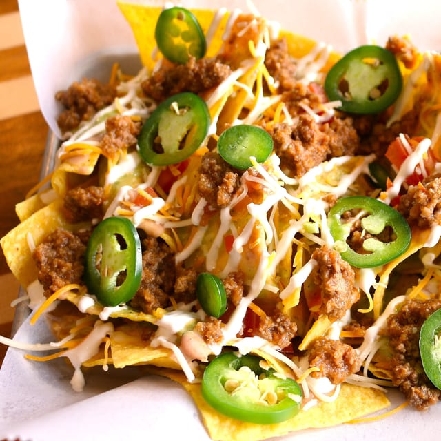 Ground Beef Nachos for Two.