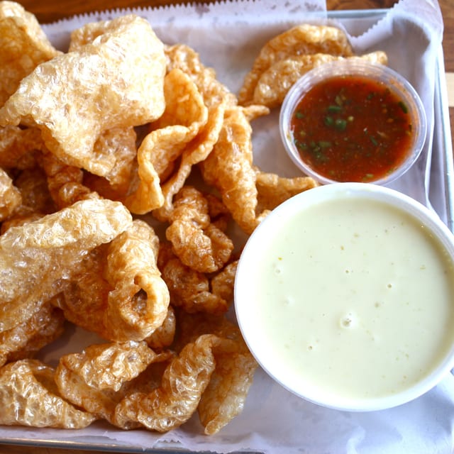 Large Chicharron and Queso.